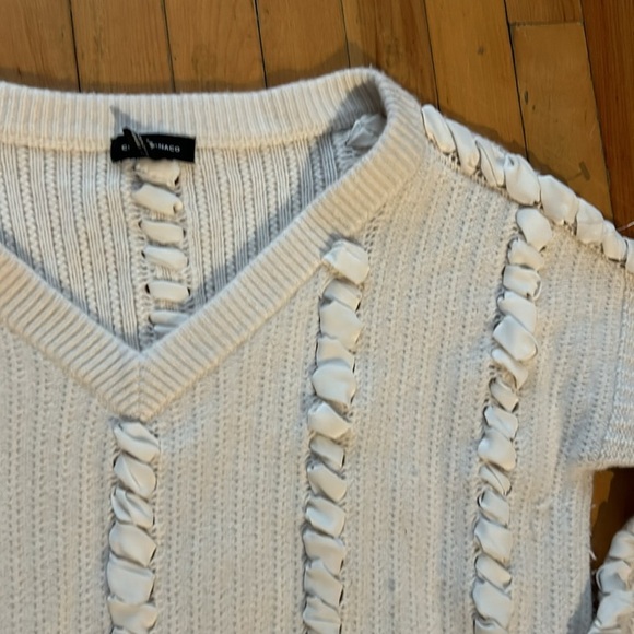 Club monaco wool blend ribbon vneck sweater - Picture 2 of 5